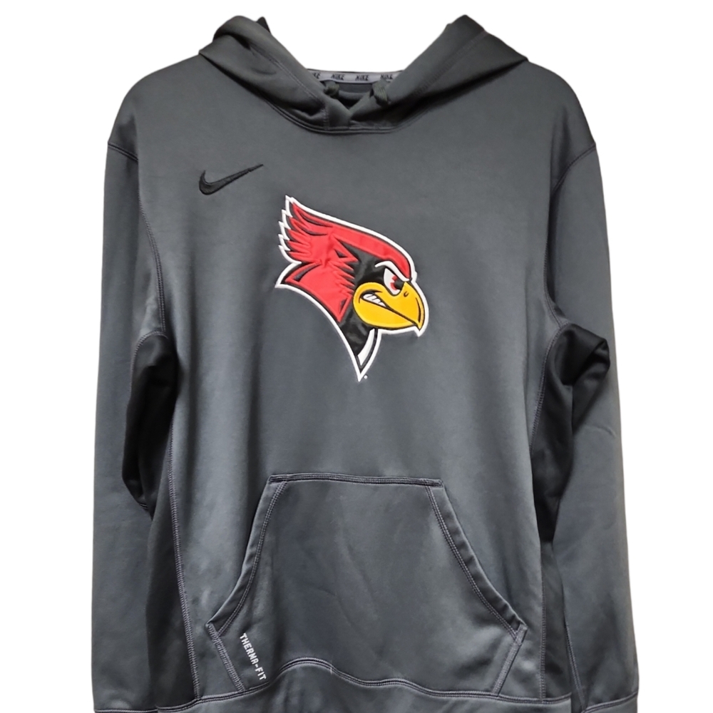 NWOT Nike Redbird Hooded Steel Gray Polyester Sweatshirt Size Small